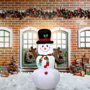 Charming LED Inflatable Snowman - Festive Garden Decor