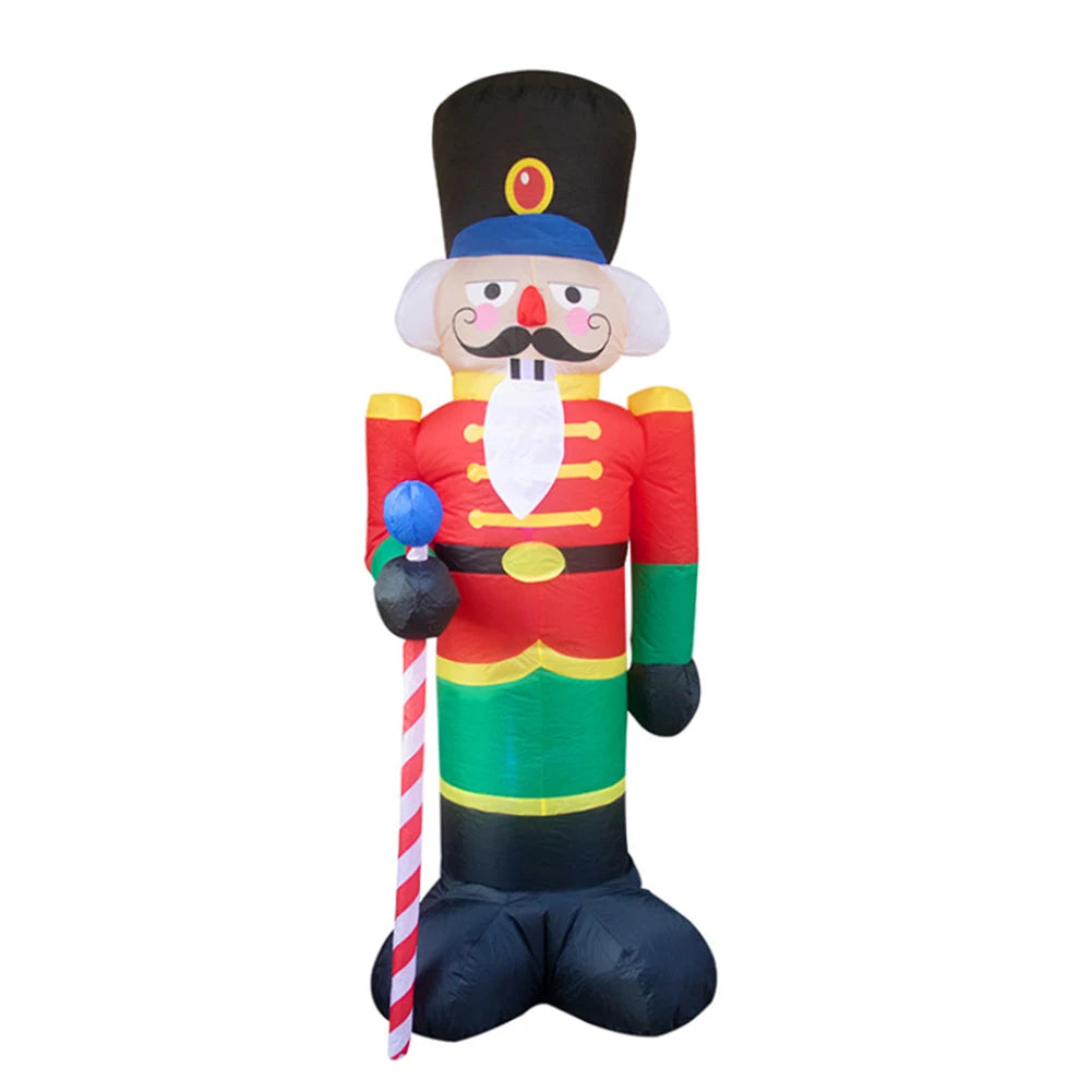Inflatable Illuminated Snowman Ornament with LED Light Snowman Dolls Decor for Xmas Garden Party Decor