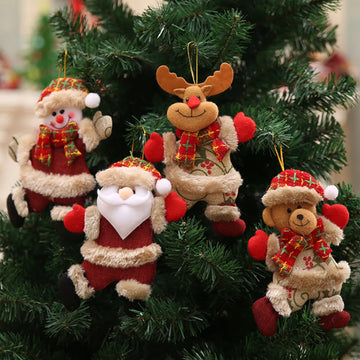 Charming Christmas Doll Ornaments Set - 4PCS