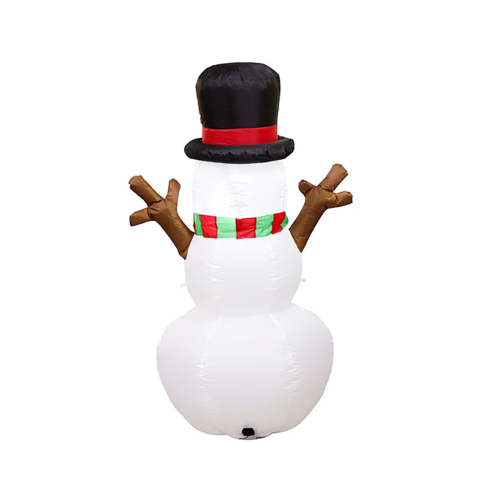 Inflatable Illuminated Snowman Ornament with LED Light Snowman Dolls Decor for Xmas Garden Party Decor