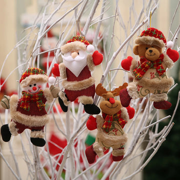 Charming Christmas Doll Ornaments Set - 4PCS