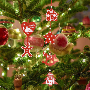 Enchanting Wooden Christmas Tree Ornaments Set