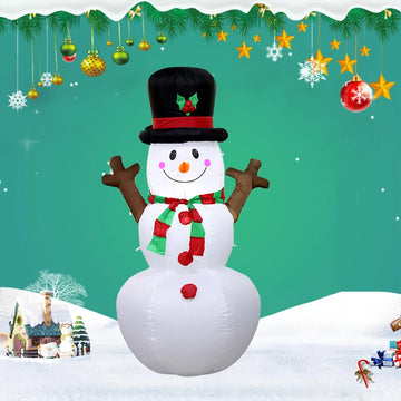 Charming LED Inflatable Snowman - Festive Garden Decor