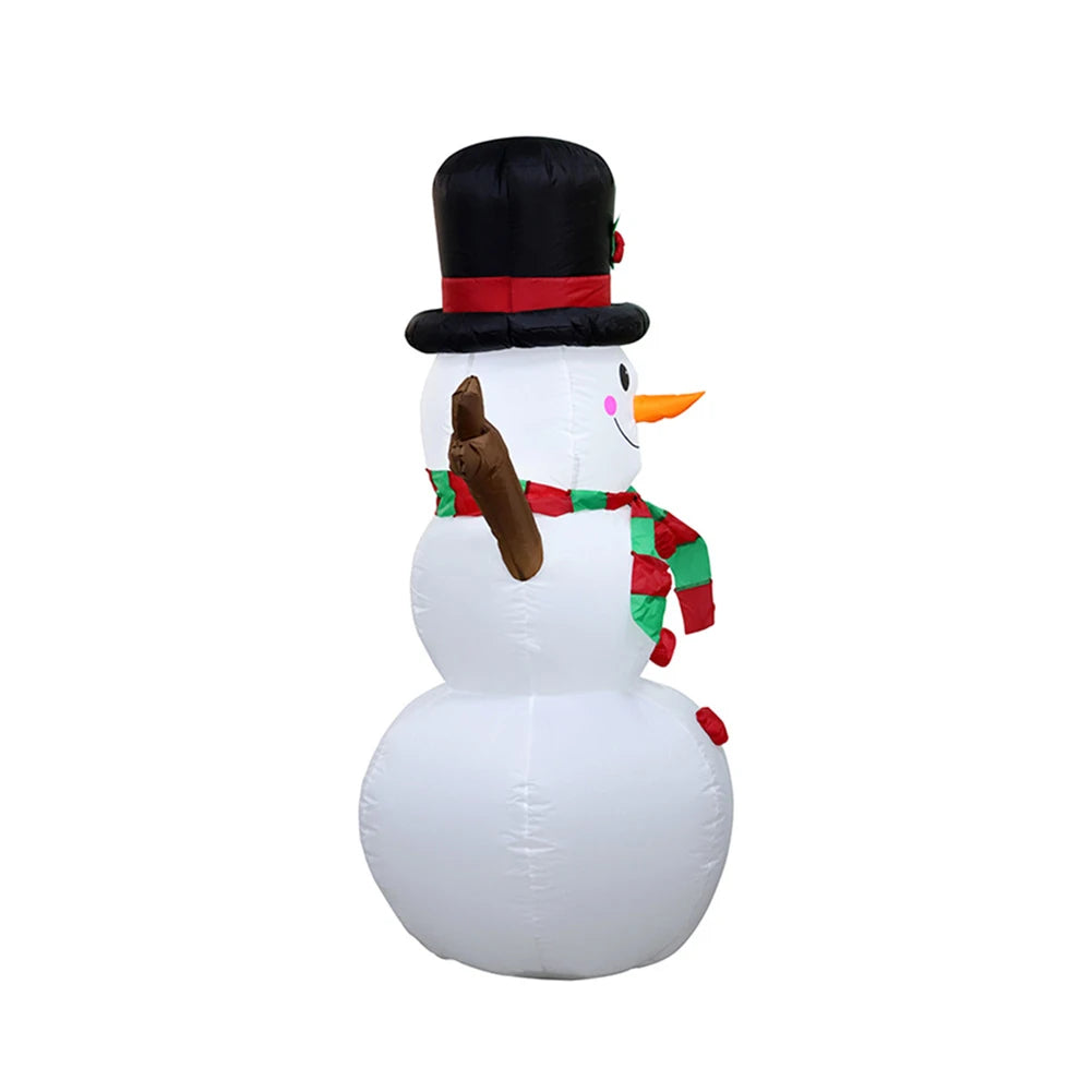 Inflatable Illuminated Snowman Ornament with LED Light Snowman Dolls Decor for Xmas Garden Party Decor