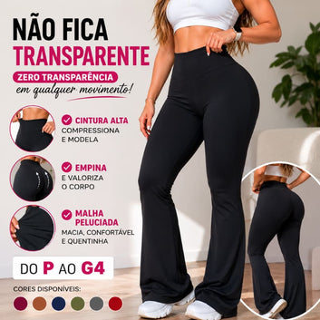Calça Flare Flanelada — Modela, Alonga e Aquece